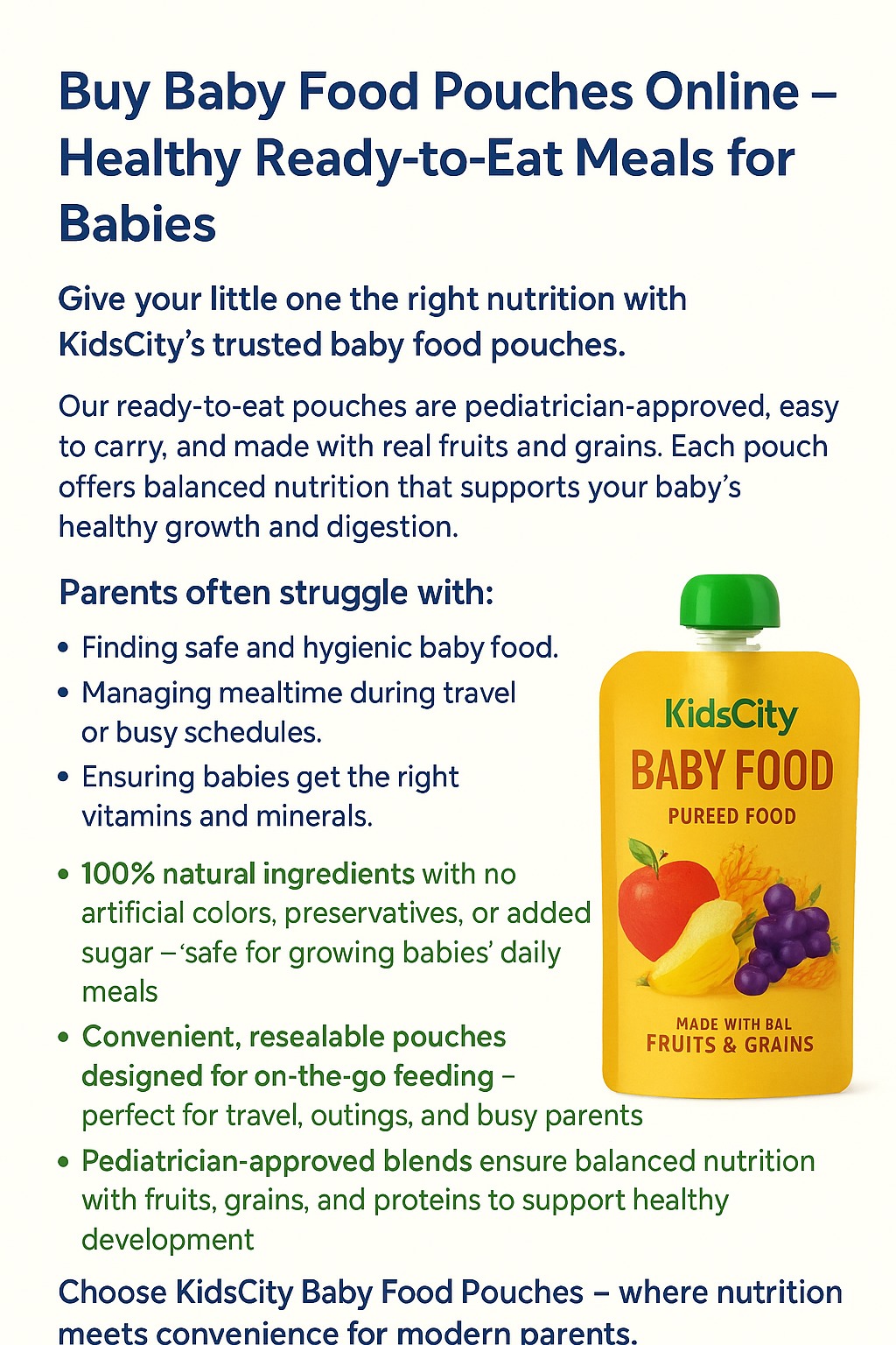 Buy Baby Food Pouches Online – Healthy Ready-to-Eat Meals for Babies
